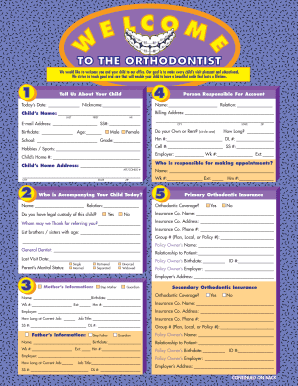 Child Orthodontic Intake Form