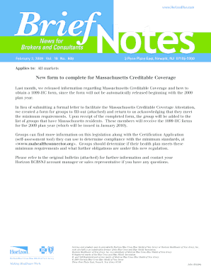 Massachusetts Creditable Coverage Attestation Form