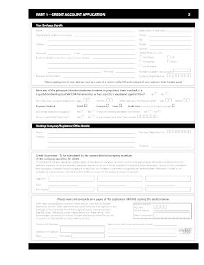 Credit Account Application Form