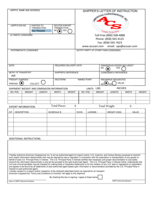 BShipper39sb Letter of Instructions pdf - American Cargoservice Inc