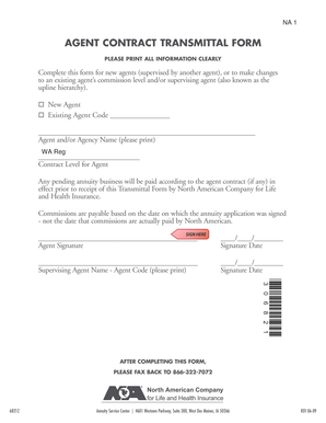 Agent Contract Transmittal Form