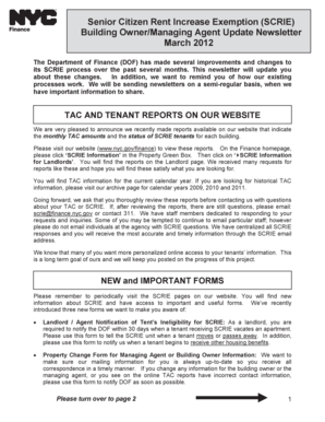 Senior Citizen Rent Increase Exemption Form