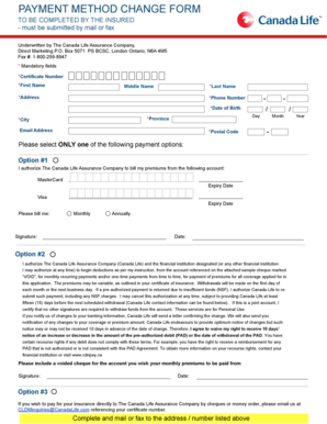 Payment Method Change Form