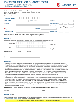 Payment Method Change Form