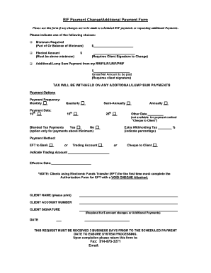 RIF Payment Change Form