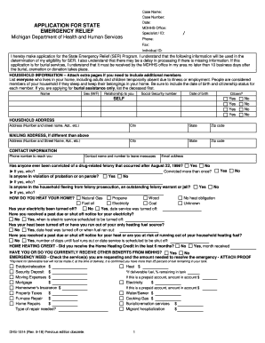 Michigan State Emergency Relief Application