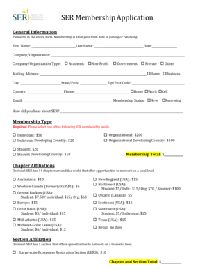 SER Membership Application Form