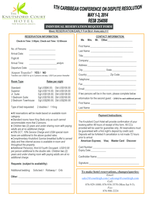 Individual Reservation Request Form