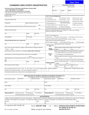 Oregon Employer's Registration Form