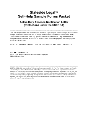 Active Duty Absence Notification Letter