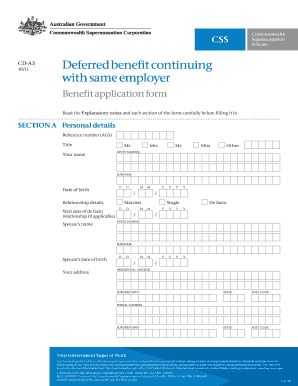 Un3480 label pdf - CD-A3 Deferred benefit continuing with same employer benefit application CD-A3 Deferred benefit continuing with same employer benefit application - css gov