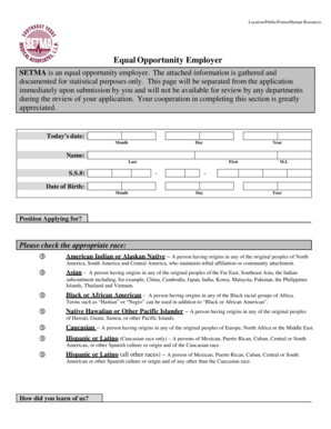 SETMA Employment Application Form