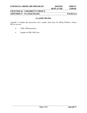 Louisiana Medicaid CMS 1500 Form