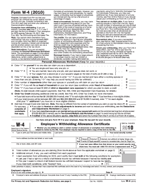 Form W-4 (2010) Employee's Withholding Allowance Certificate