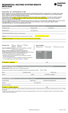 Minnesota Residential Heating System Rebate Form
