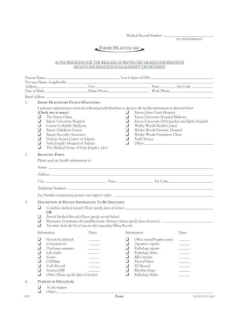 emory medical records Preview on Page 1