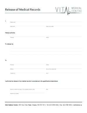 Release of Medical Records Authorization