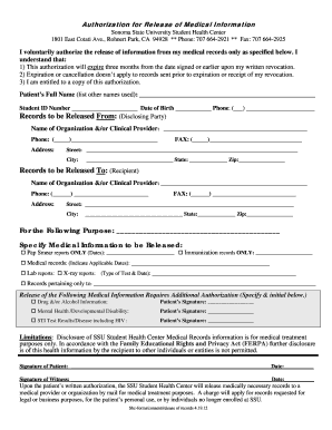 Authorization for Release of Medical Information
