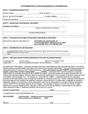 Authorization to Release Medical Information