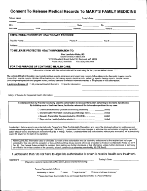 Consent To Release Medical Records