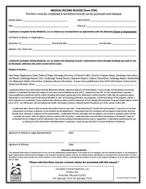 Medical Record Release Form