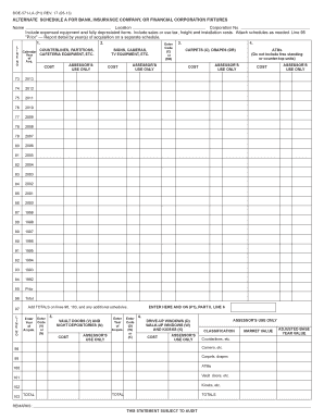 California Bank Fixtures Tax Form