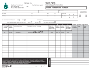 Mayflower Transit Claim Form