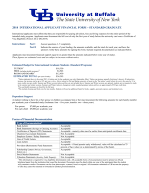 International Applicant Financial Form