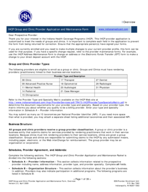 IHCP Group and Clinic Provider Application and Maintenance Form