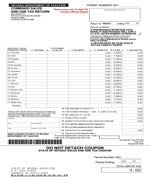 Nevada Combined Sales and Use Tax Return