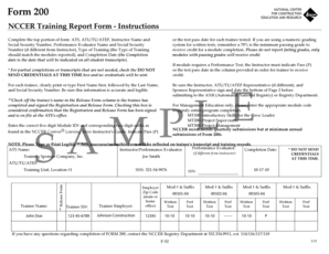 NCCER Training Report Form 200