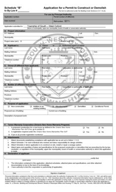 Application for a Permit to Construct or Demolish