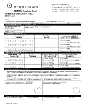 Switch Instruction Form