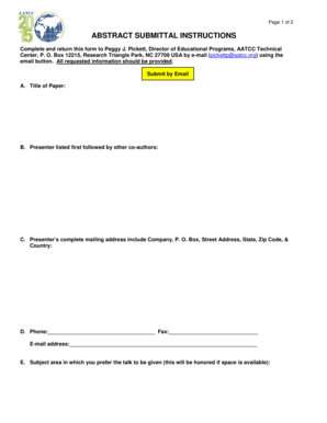 ABSTRACT SUBMITTAL INSTRUCTIONS - aatcc