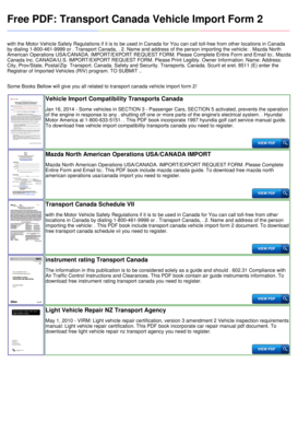 Transport Canada Vehicle Import Form 2