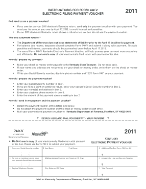 Kentucky Electronic Filing Payment Voucher 2011