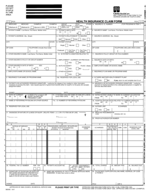 PICA Health Insurance Claim Form