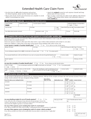 Extended Health Care Claim Form