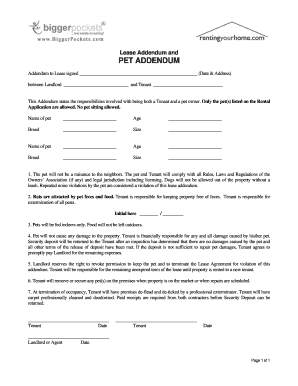 Pet Lease Addendum