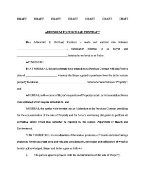 Addendum to Purchase Contract