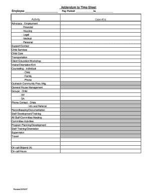 Timesheet - bAddendum tob - Shelter Inc - shelterincalpena