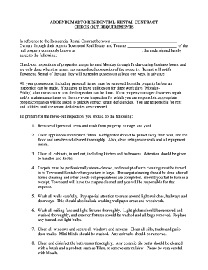 Addendum to Residential Rental Contract