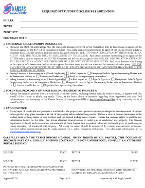 Required Statutory Disclosures Addendum