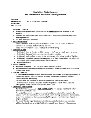 Download our Pet bAddendumb - Media bReal Estateb