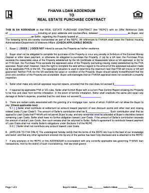 FHA/VA Loan Addendum to Real Estate Purchase Contract