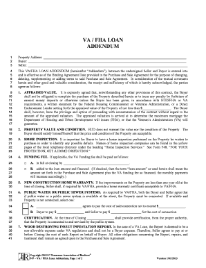 VA/FHA Loan Addendum