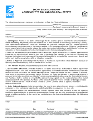Short Sale Addendum Agreement