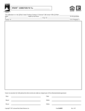 Real Estate Purchase Contract Addendum