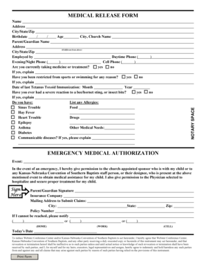 Medical Release Form