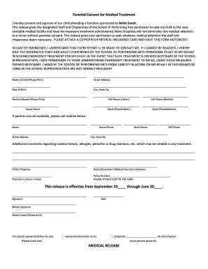 Parental Consent for Medical Treatment